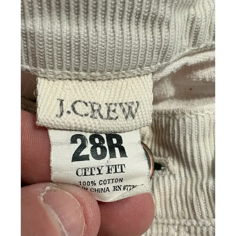 J. Crew Corduroy Pants Women's 28 Reg Ivory Cream Matchstick Skinny Leg‎ Stretch